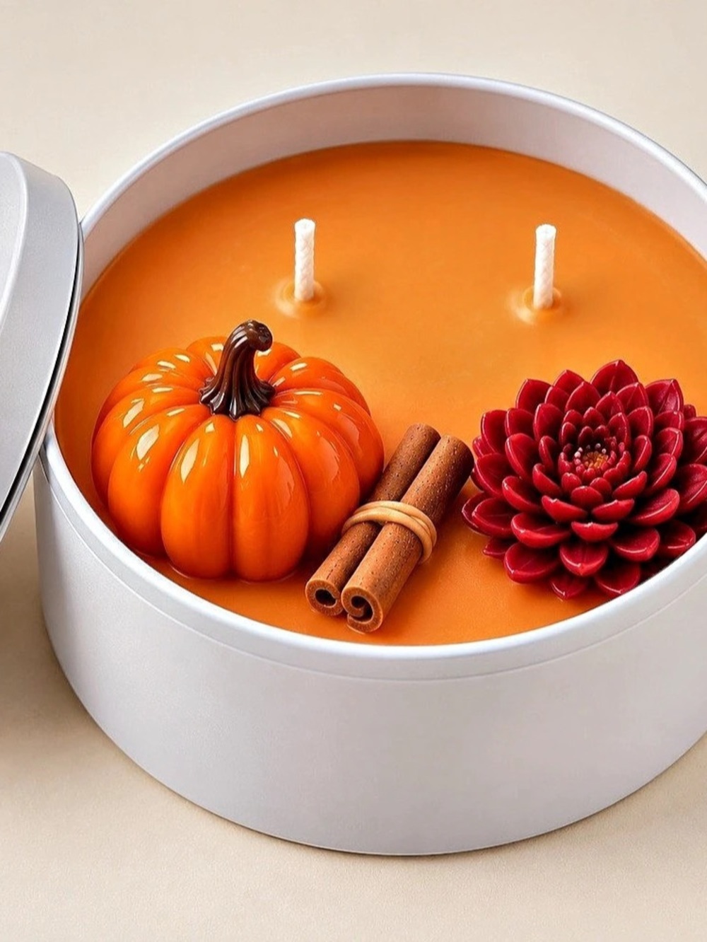 Pumpkin Spice Scented Candle Tin